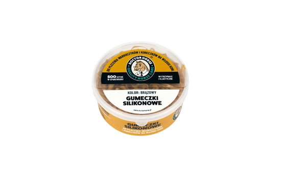 Gumeczki silikonowe do zaplatania warkoczyków i koreczków – Brązowe