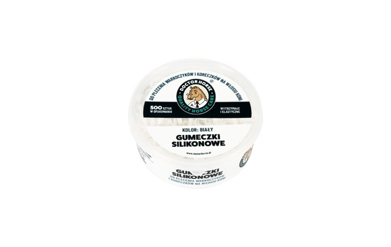 Gumeczki silikonowe do zaplatania warkoczyków i koreczków – Białe | 500 szt.