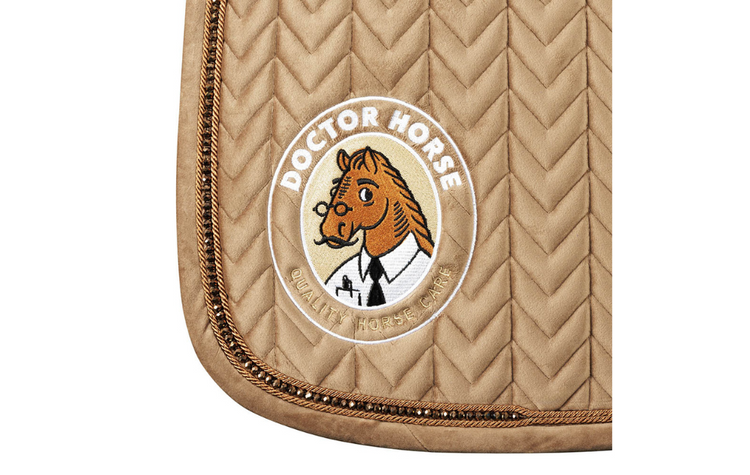 Kentucky Schabracke Velvet Pearls - beige mit Doctor Horse Logo