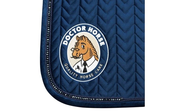 Kentucky Schabracke Velvet Pearls - marineblau mit Doctor Horse Logo