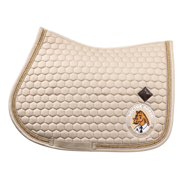 Kentucky Glitter Band Saddle Pad - beige with Doctor Horse logo