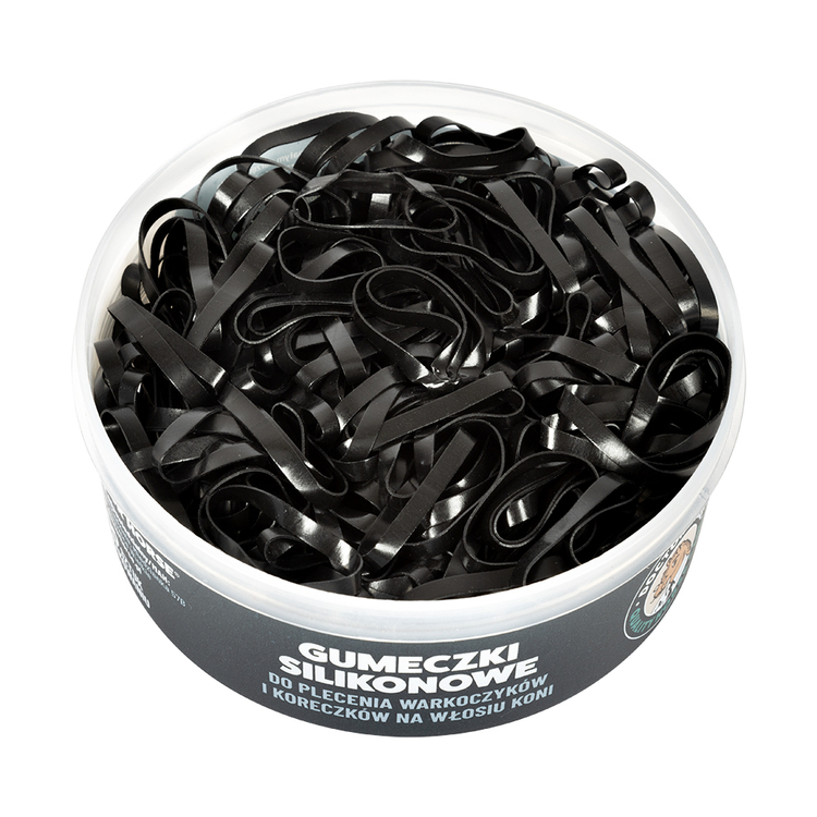 Gumeczki silikonowe do zaplatania warkoczyków i koreczków – Czarne