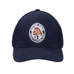 Czapka z daszkiem Doctor Horse – granatowa z haftem i metalową sprzączką