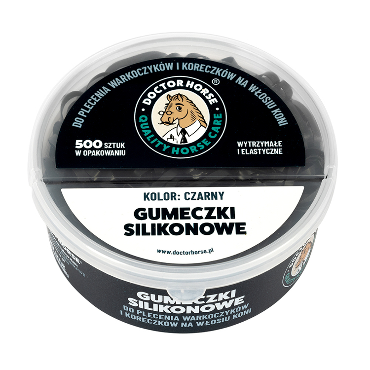 Gumeczki silikonowe do zaplatania warkoczyków i koreczków – Czarne