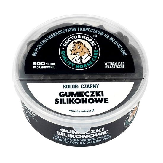 Gumeczki silikonowe do zaplatania warkoczyków i koreczków – Czarne