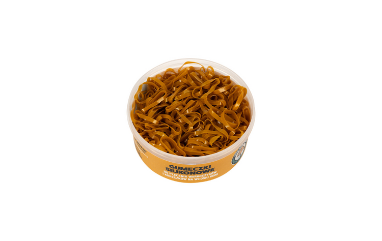 Gumeczki silikonowe do zaplatania warkoczyków i koreczków – Brązowe