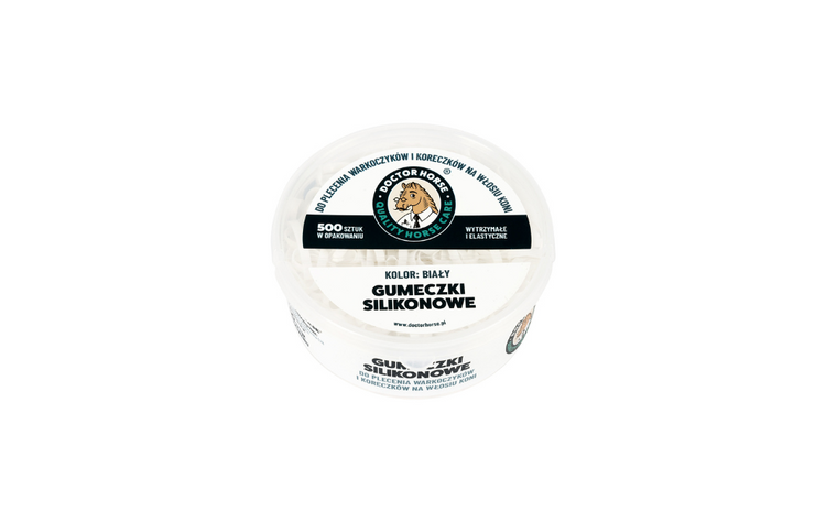 Silicone elastics for braiding braids and plugs - White | 500 pcs.