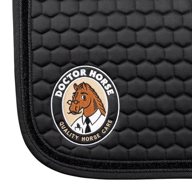 Kentucky Glitter Band Schabracke - schwarz mit Doctor Horse Logo