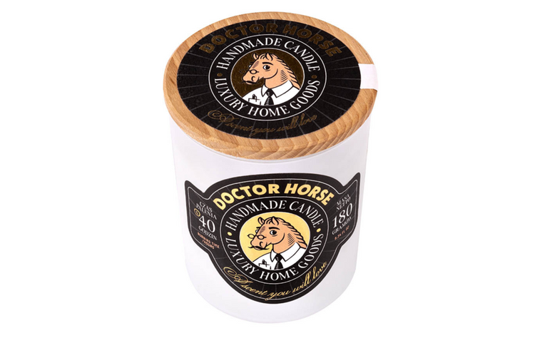 "Berry Cross" soy candle in glass.